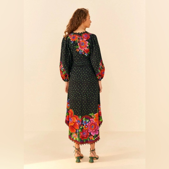 FARM Rio Black Floral Maxi Dress - Picture 3 of 11